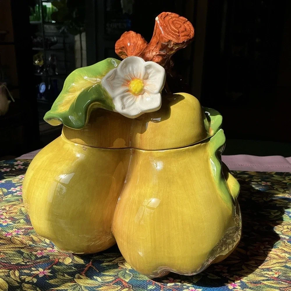 MCM Ceramic BICO Triple Pear Cookie Jar 10